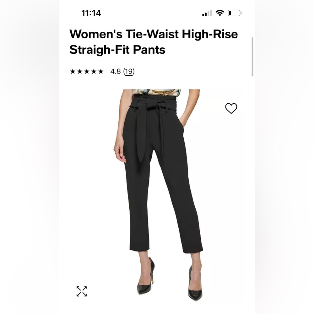 White DKNY paperbag pants